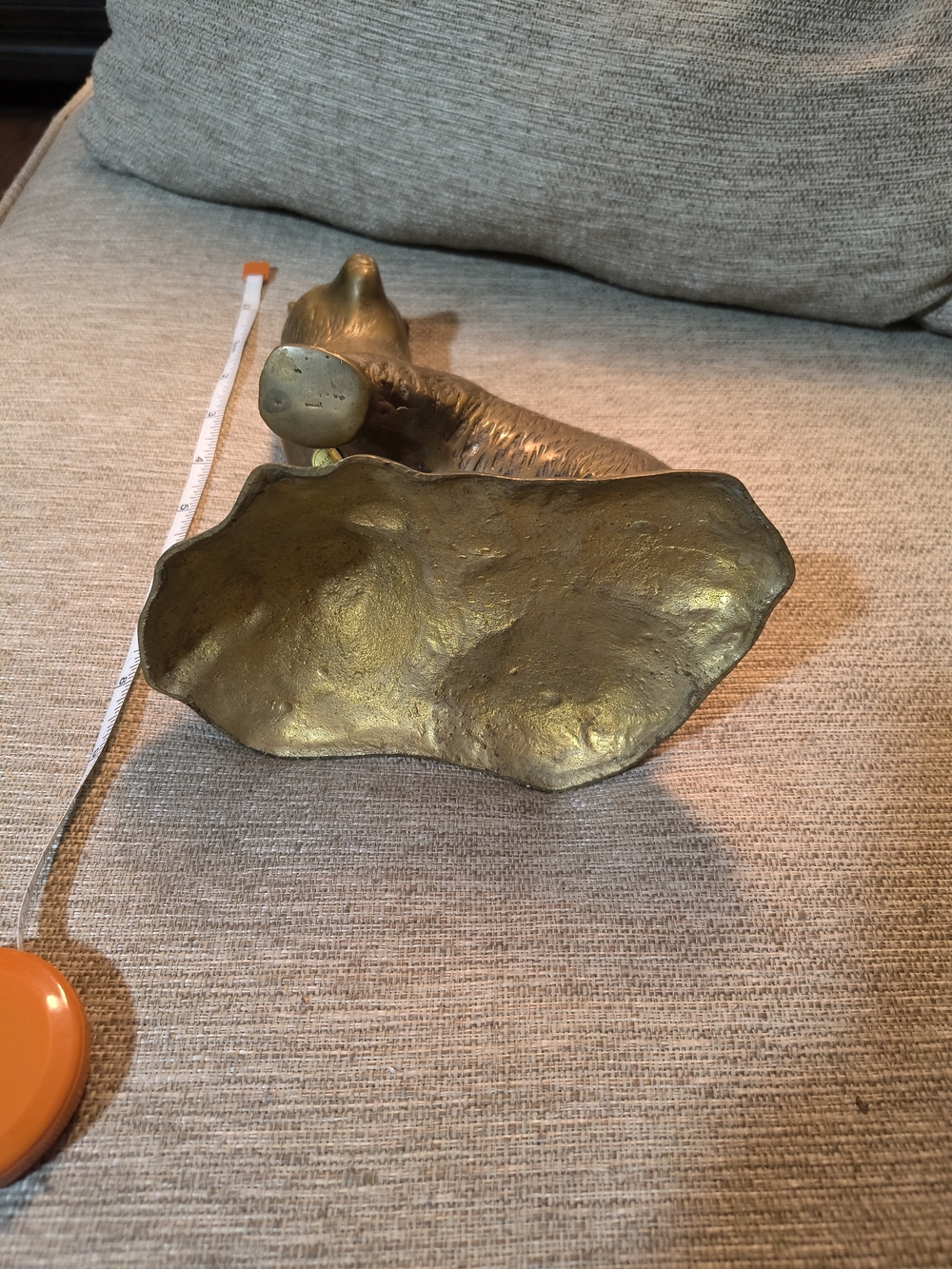 Brass Bear Figurine - Gold Tone Decorative Statue - Picture 3 of 6